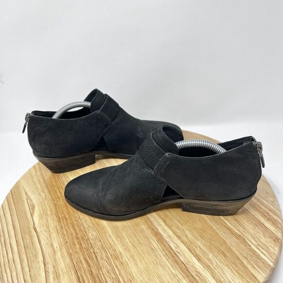 Eileen Fisher LISBON Booties Black Nubuck Cut Out Block Heel Women’s 7 - Picture 9 of 11